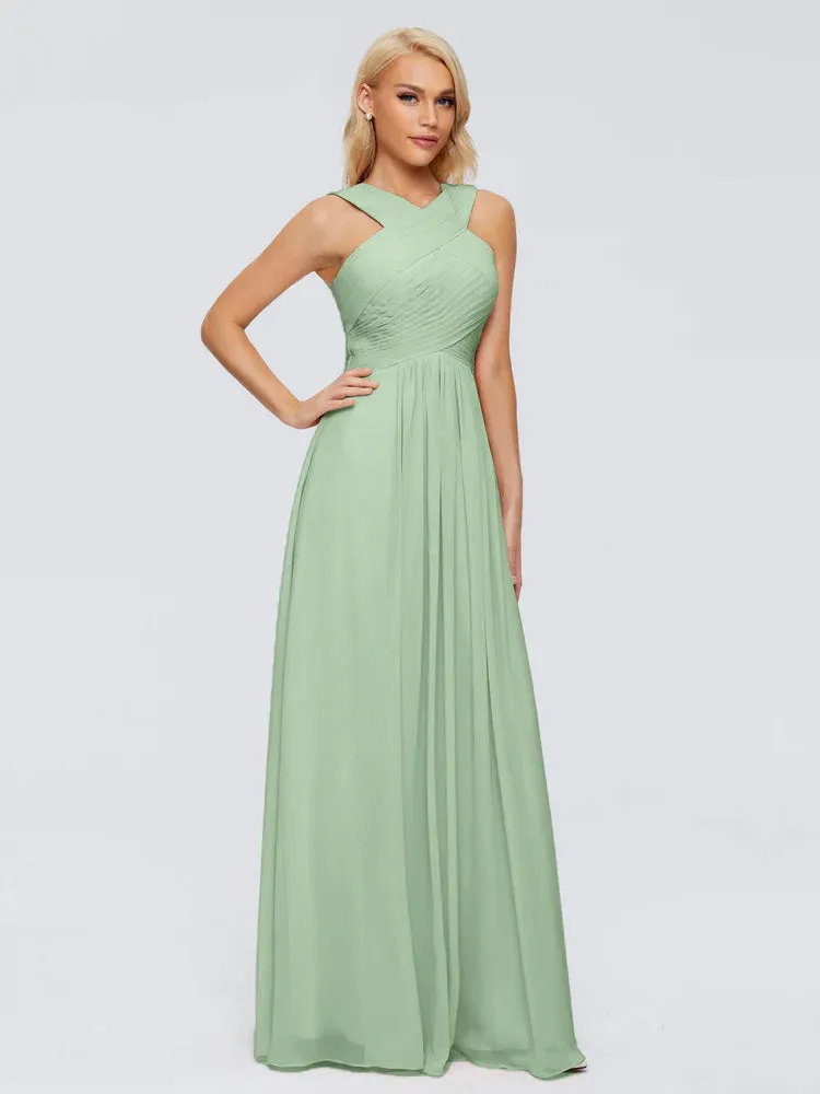 Aliyah Charming A-line Straps Chiffon Bridesmaid Dresses