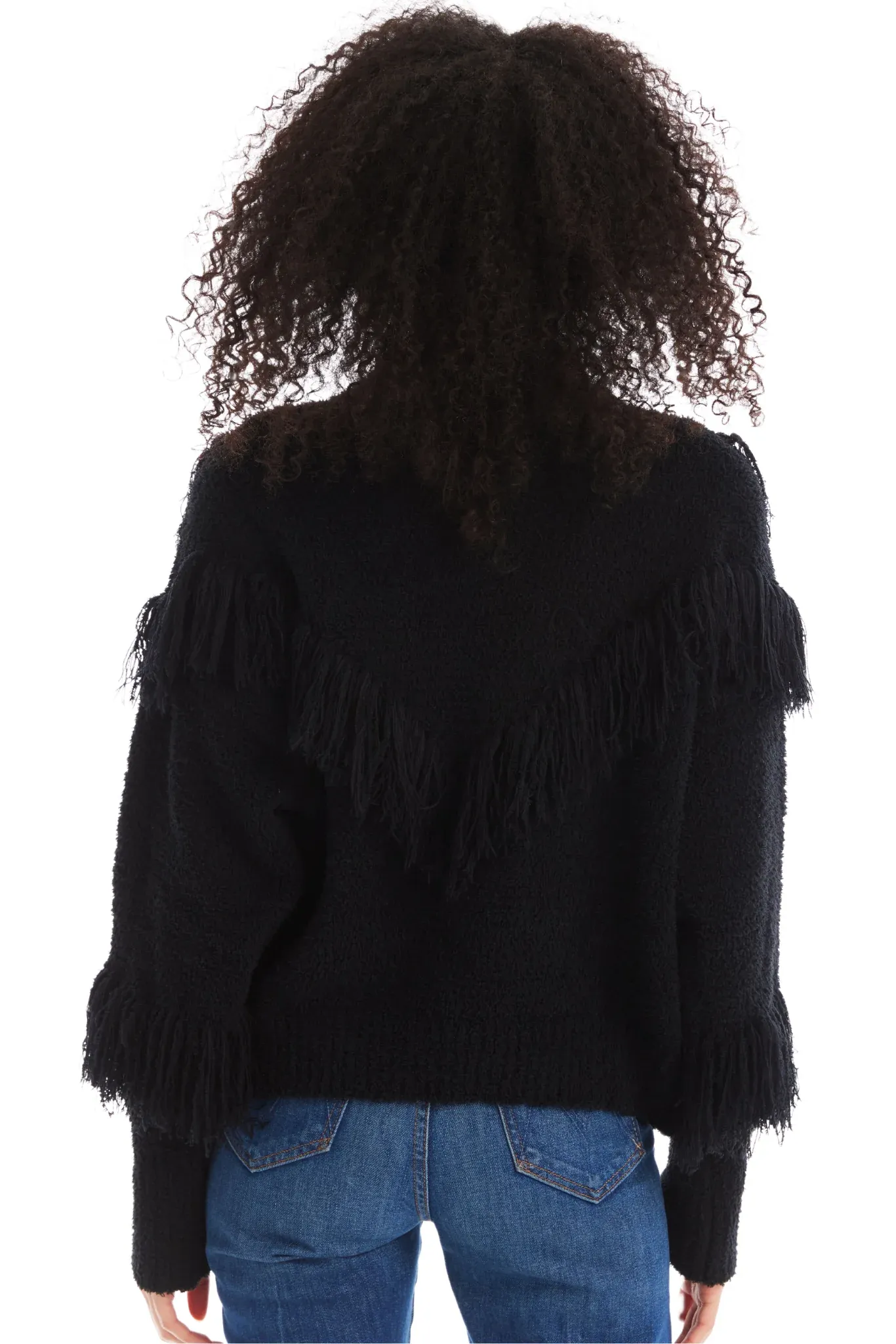 ALL Austin Black Fringe Sweater