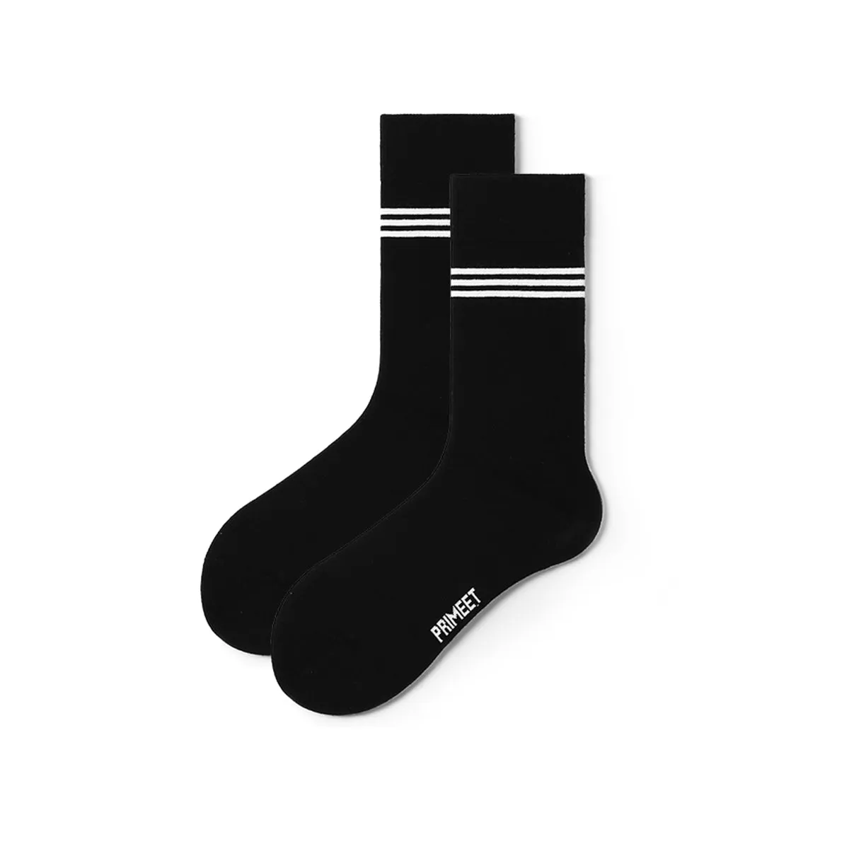 All Black All-season Men 5pcs Crew Socks Set