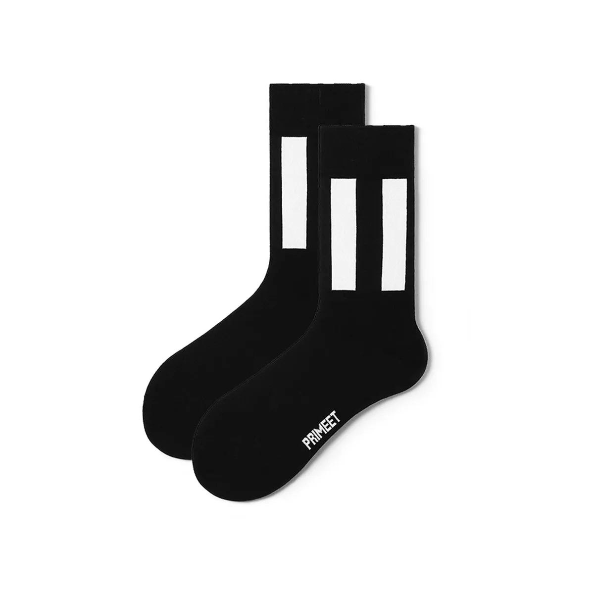 All Black All-season Men 5pcs Crew Socks Set