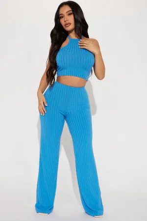 All But Casual Vibes Pant Set - Blue