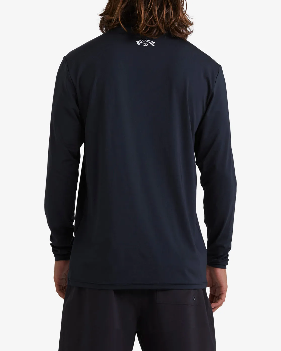 All Day Wave Loose Fit Long Sleeve Surf Tee - Black