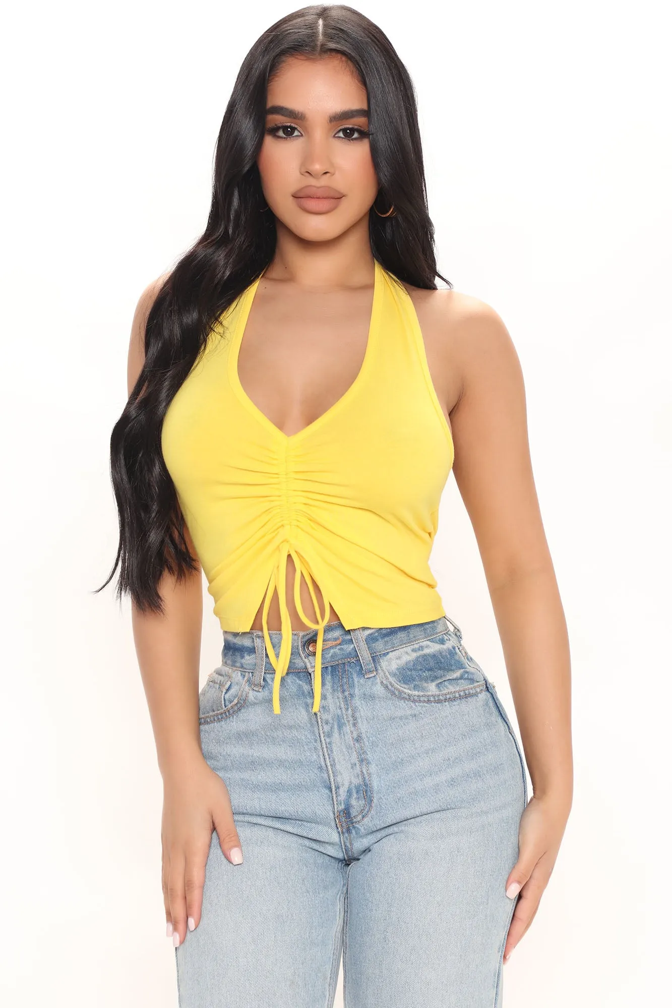 All Good Days Ruched Tank - Yellow