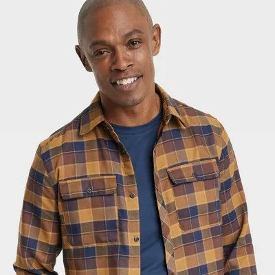 All In Motion Men's Button Up Flannel Shirt Moisture Wicking Quick Drying