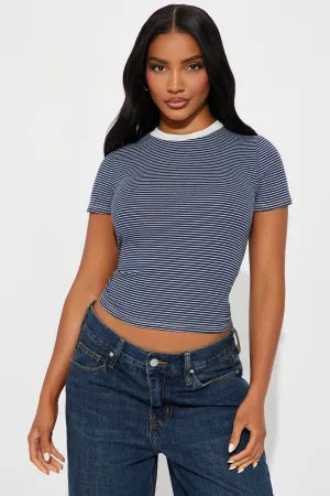 All I've Got Striped Baby Tee - Navy/combo