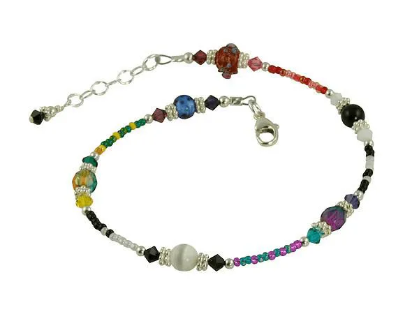 All Jazzed Up Idiosyncratic Funky Beaded Anklet