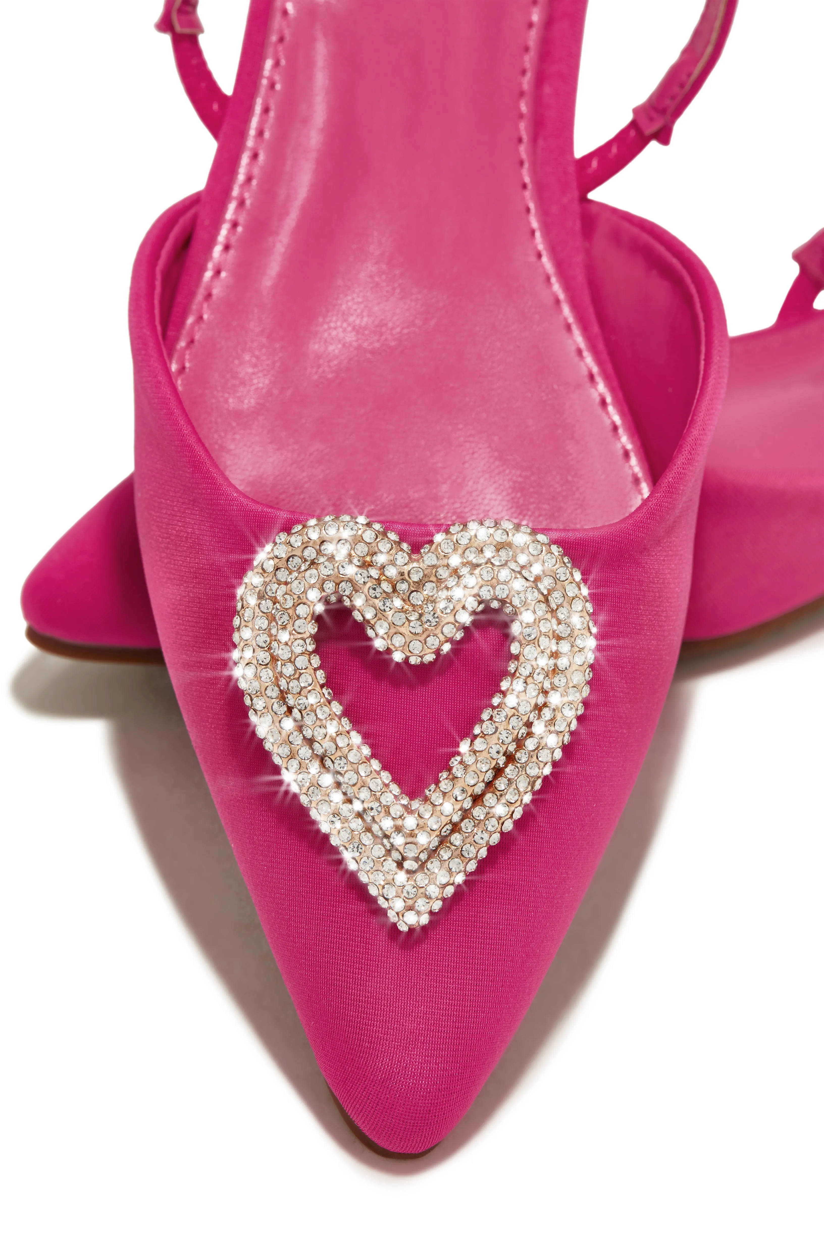 All Love Embellished Sling Back Flat - Pink