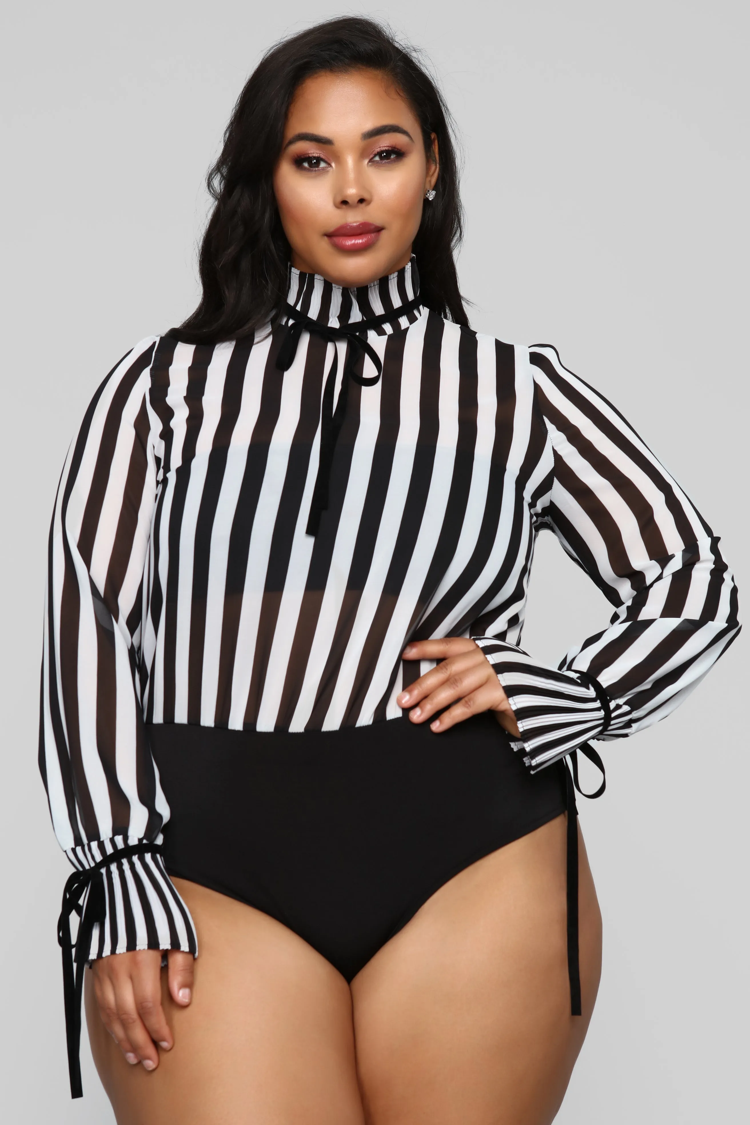 All Over Me Bodysuit - Black/White