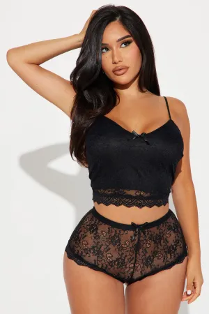 All Over Me Lace PJ Short Set - Black