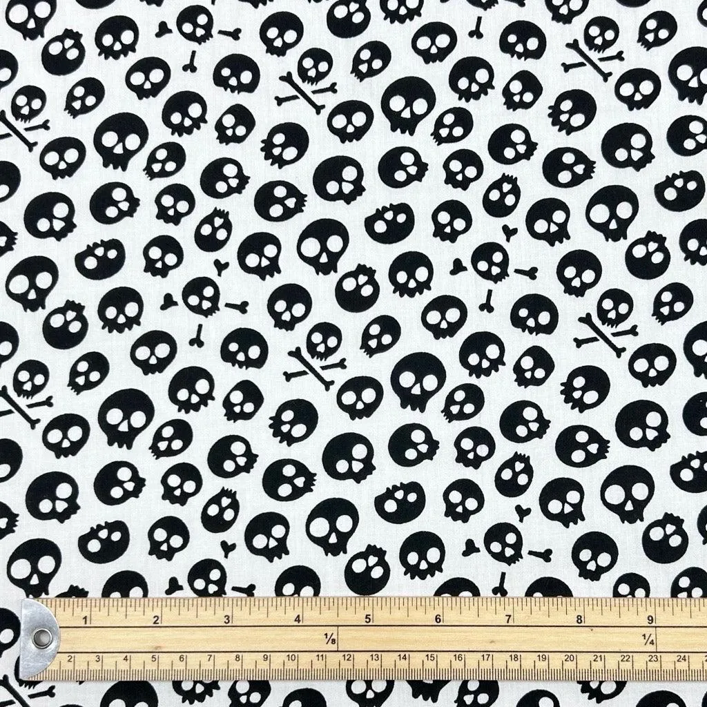 All Over Skulls Polycotton Fabric