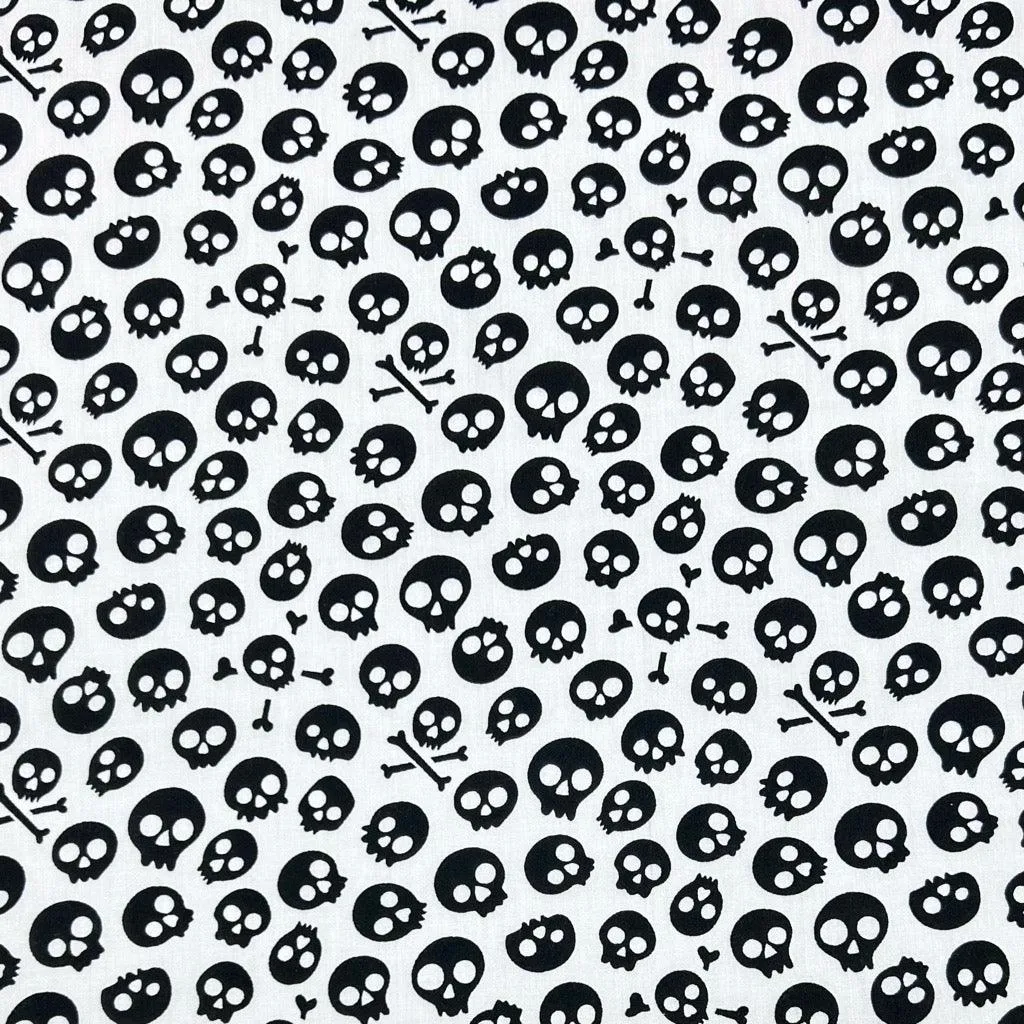 All Over Skulls Polycotton Fabric