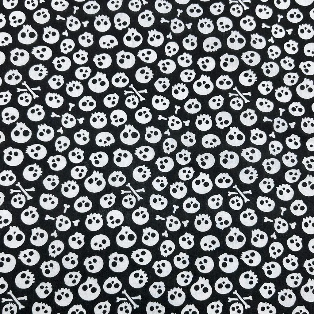 All Over Skulls Polycotton Fabric