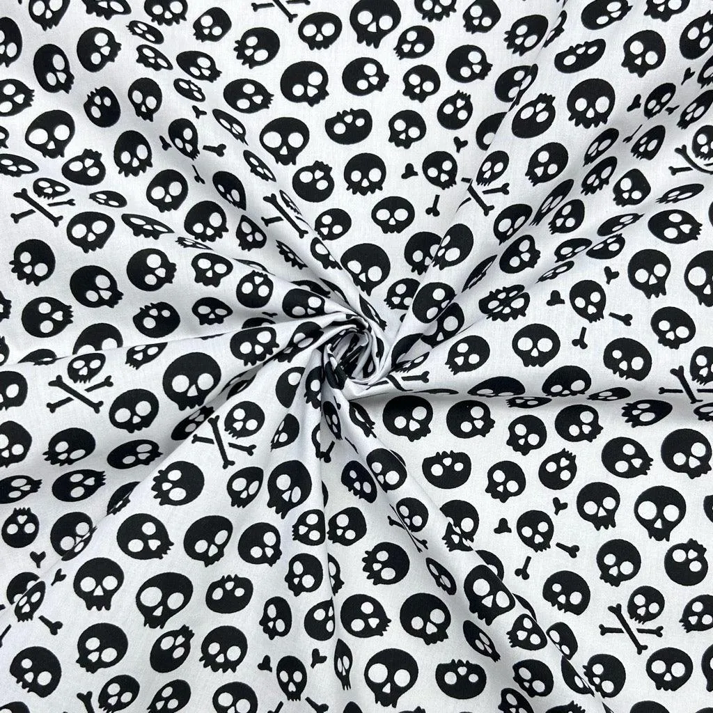 All Over Skulls Polycotton Fabric