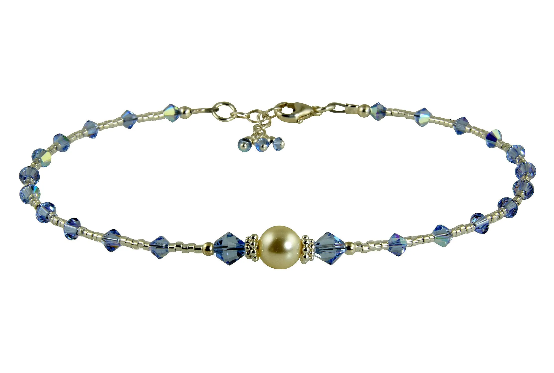 All that Glistens - Something Light Blue Wedding Sapphire Anklet