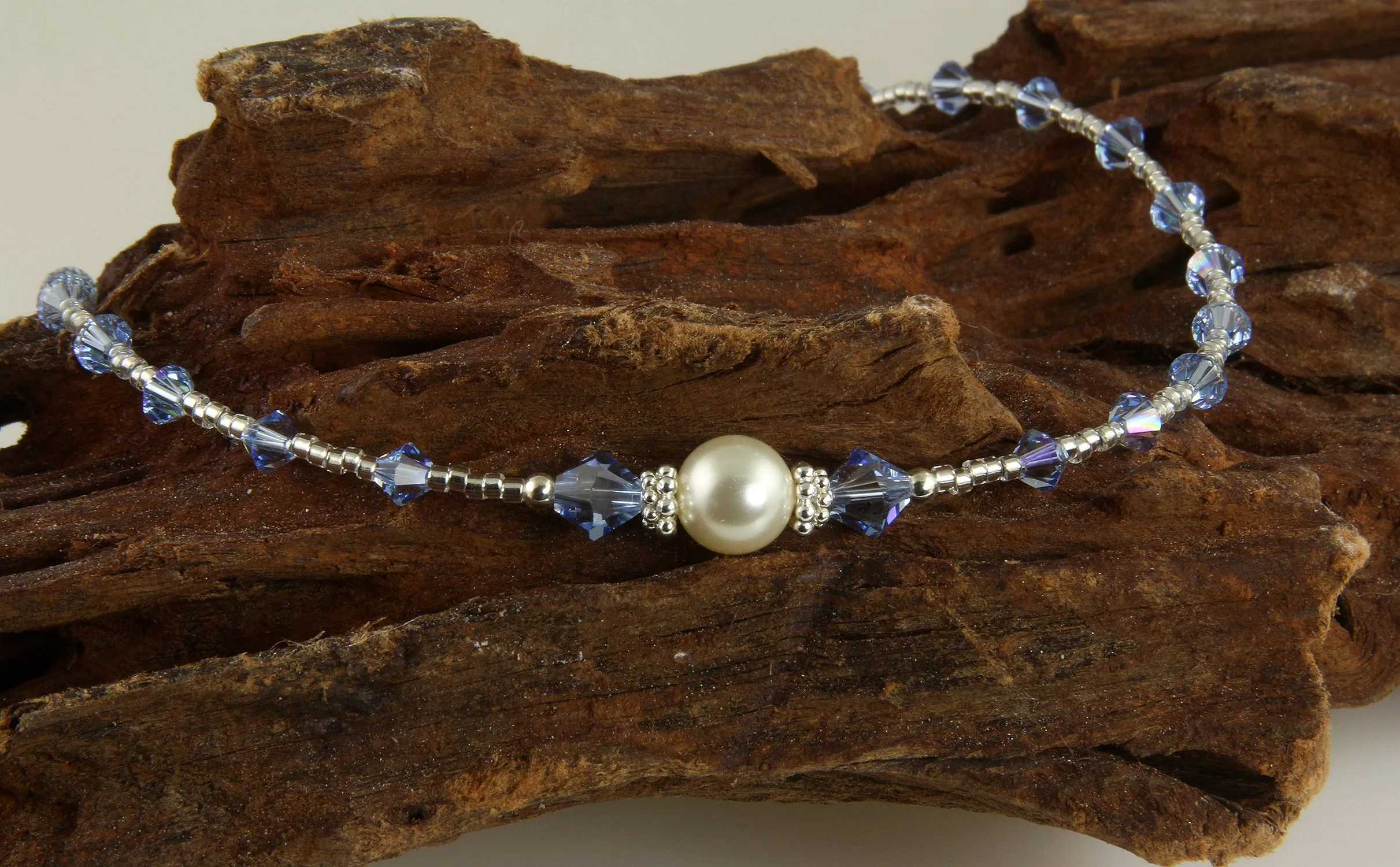 All that Glistens - Something Light Blue Wedding Sapphire Anklet