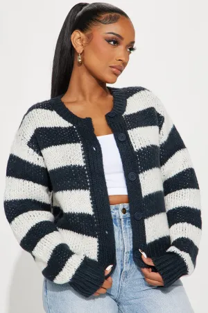 All The Feels Striped Cardigan - Off White