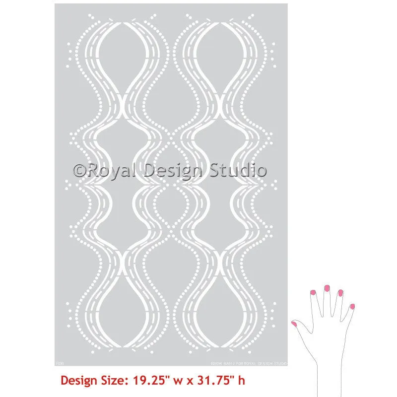 All The Right Curves Damask Bari J Wall Stencil