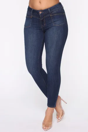 All Turned Around Skinny Jeans - Dark Denim