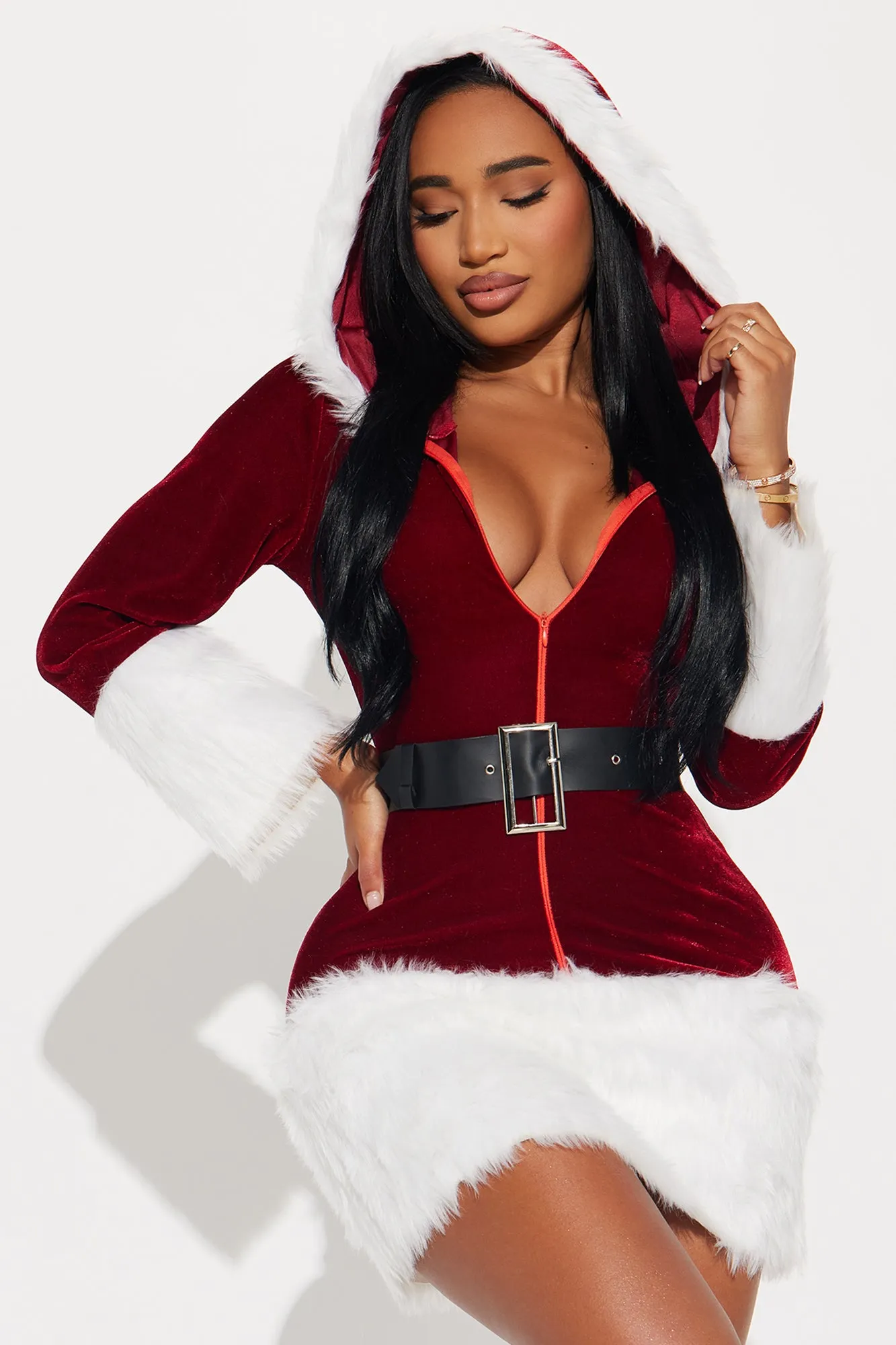 All Wrapped Up Santa 3 Piece Costume Set - Red/White