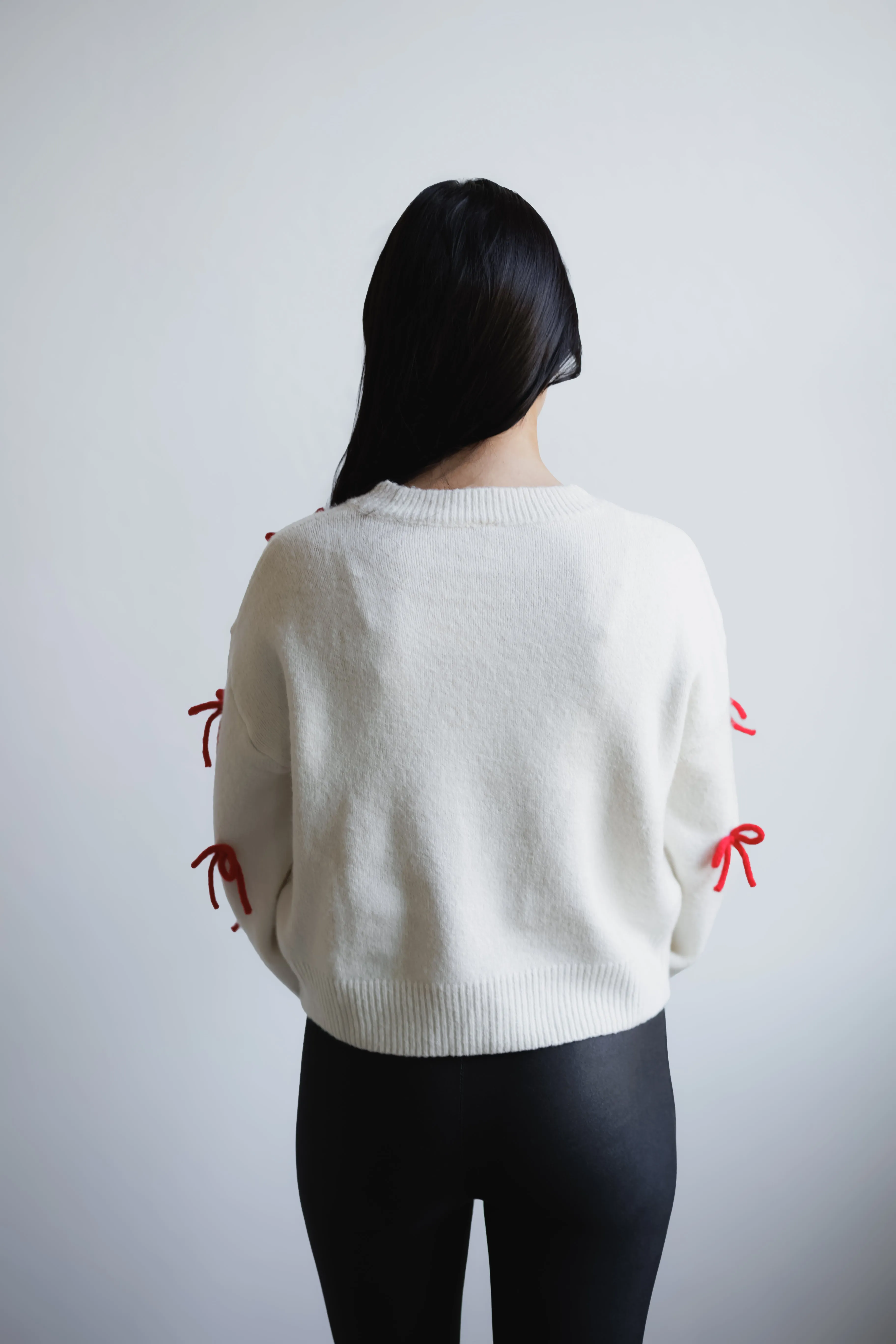 All Wrapped Up Sweater - Off White/Red