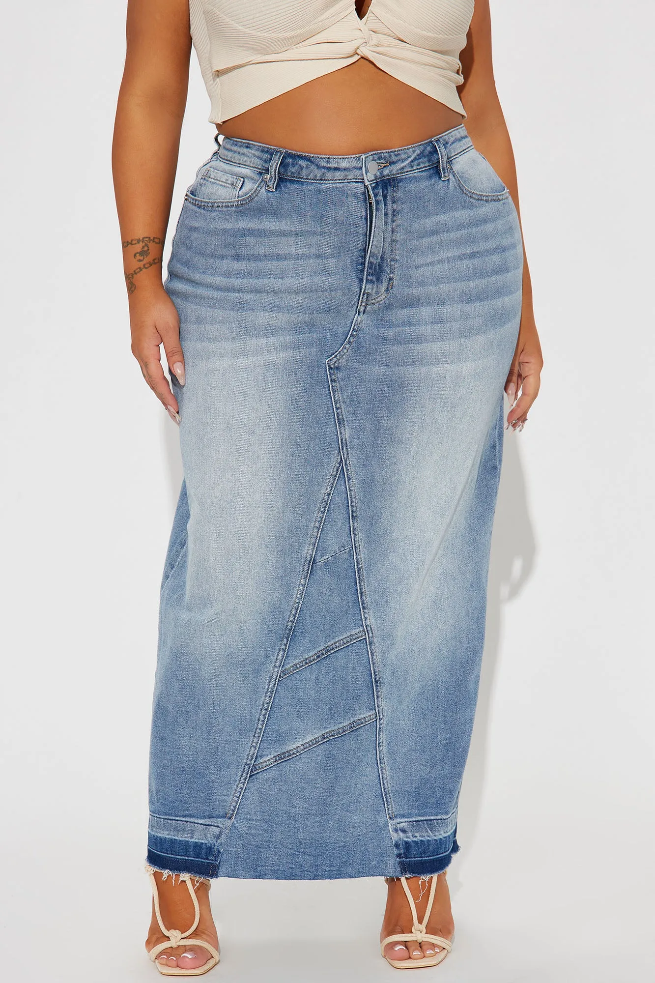 All You Need Denim Maxi Skirt - Light Wash