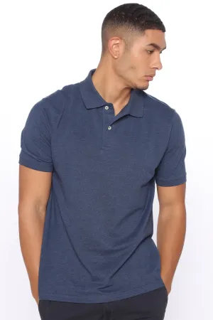 All You Need Short Sleeve Polo - Heather Navy