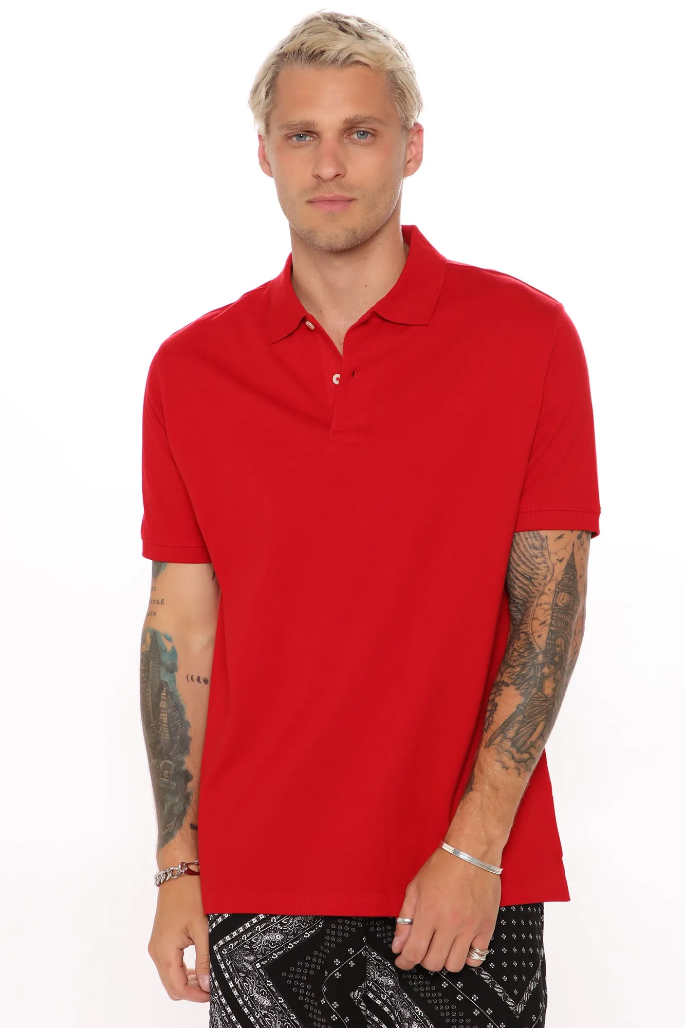 All You Need Short Sleeve Polo - Red