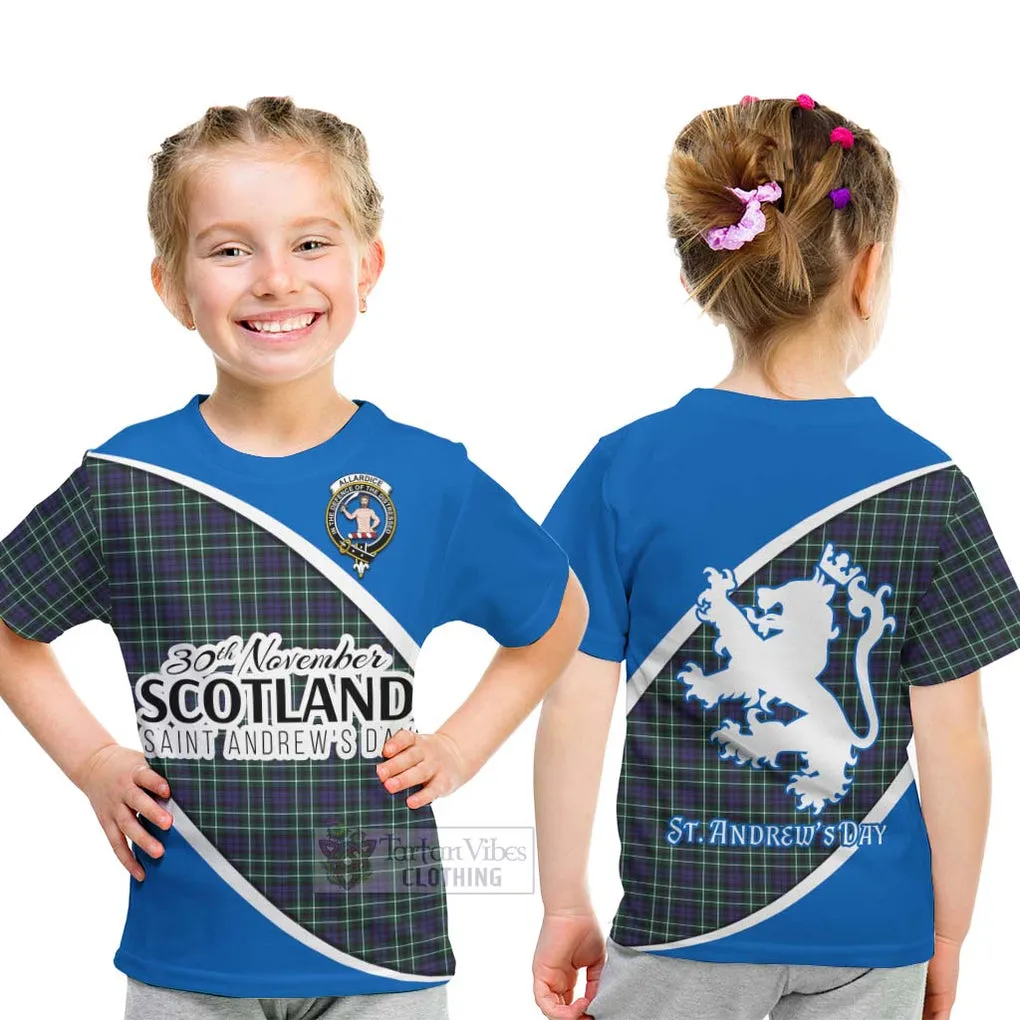 Allardice Family Crest Tartan Kid T-Shirt Celebrate Saint Andrew's Day in Style