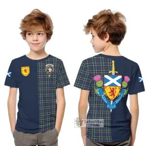 Allardice Tartan Kid T-Shirt Alba with Scottish Lion Royal Arm Half Style