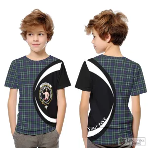 Allardice Tartan Kid T-Shirt with Family Crest Circle Style