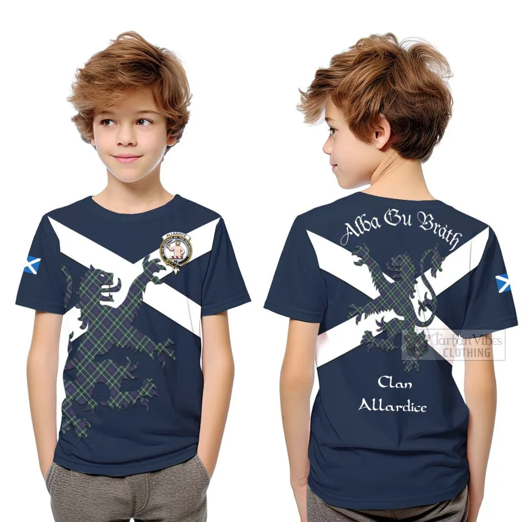 Allardice Tartan Lion Rampant Kid T-Shirt Proudly Display Your Heritage with Alba Gu Brath and Clan Name