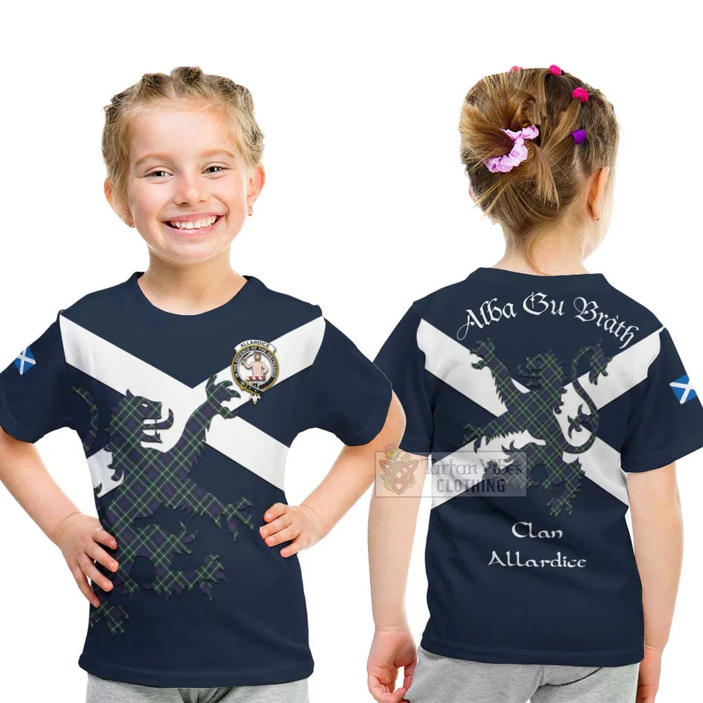 Allardice Tartan Lion Rampant Kid T-Shirt Proudly Display Your Heritage with Alba Gu Brath and Clan Name