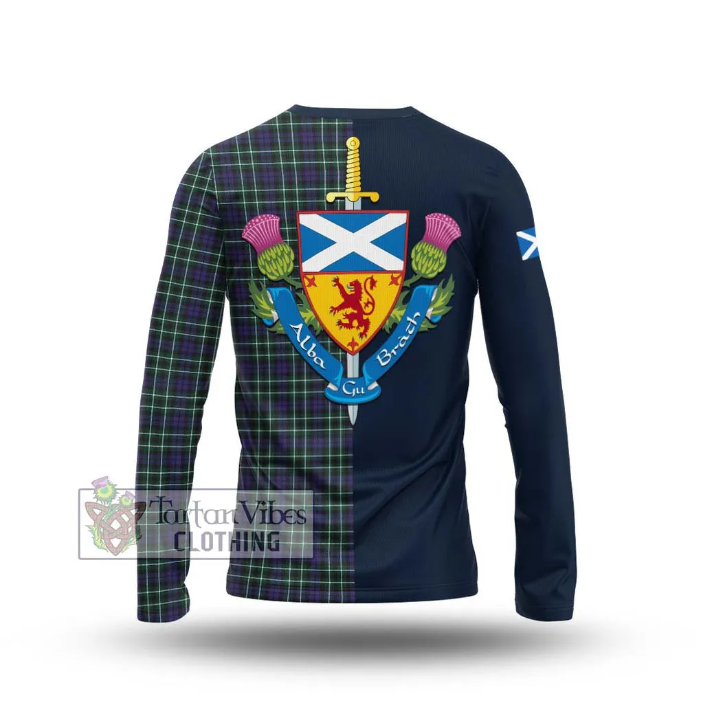 Allardice Tartan Long Sleeve T-Shirt Alba with Scottish Lion Royal Arm Half Style