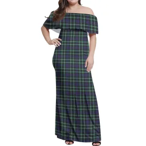 Allardice Tartan Off Shoulder Long Dress