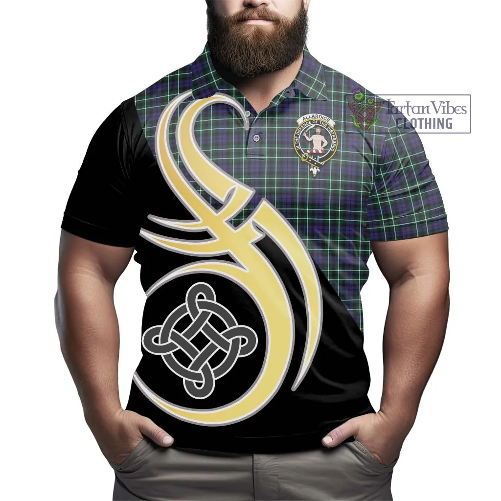 Allardice Tartan Polo Shirt with Family Crest and Celtic Symbol Style