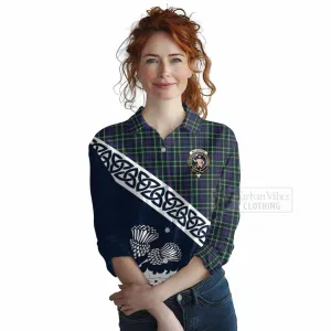 Allardice Tartan Women's Casual Shirt Featuring Thistle and Scotland Map