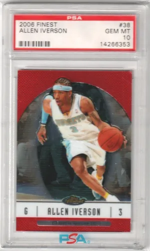 ALLEN IVERSON 2006-07 Topps Finest #38 PSA 10 GEM MINT - NUGGETS