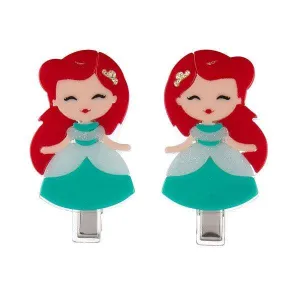 Alligator Hair Clips | Cute Doll- Red Hair | Lilies and Roses NYo