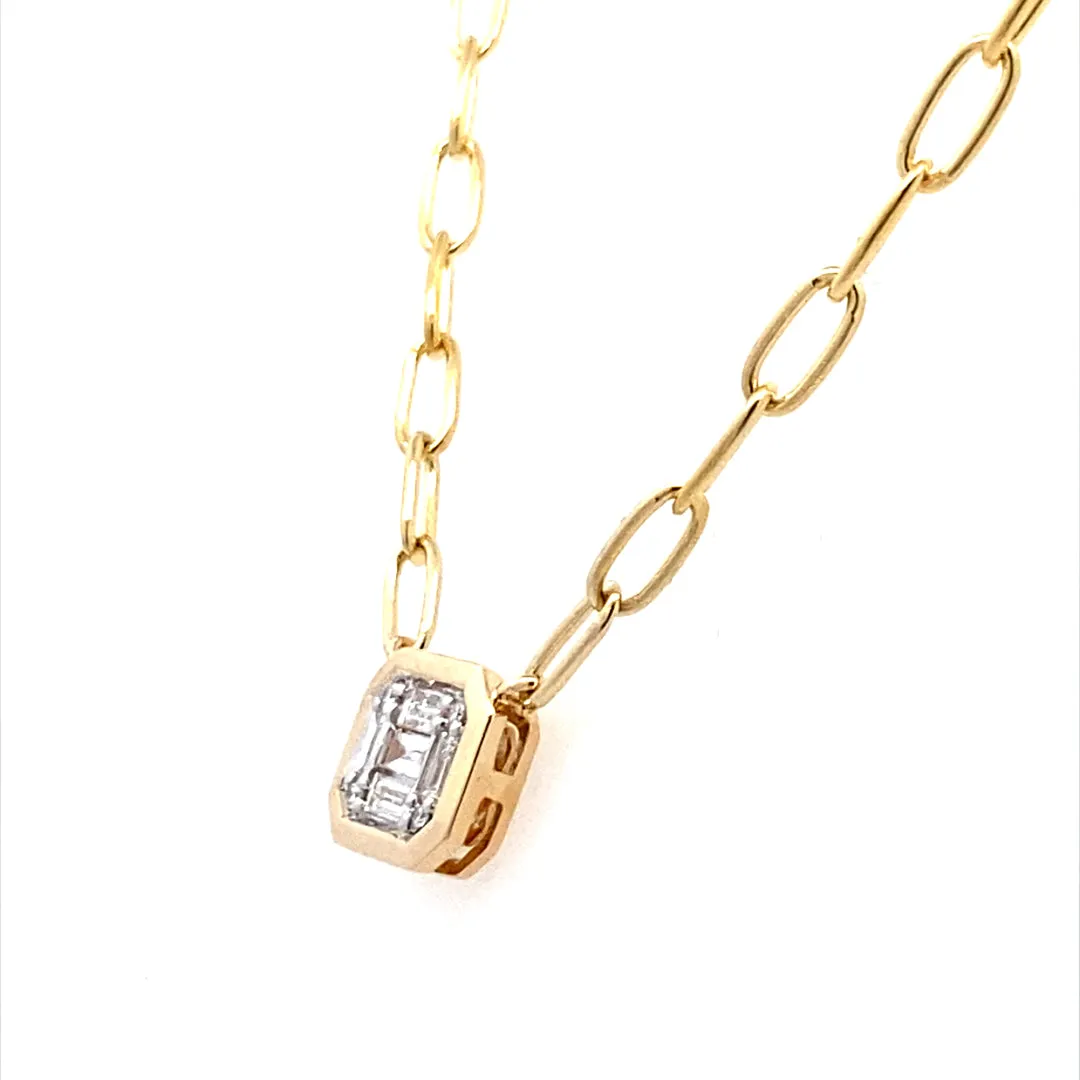 Allison Kaufman Co. Yellow Gold Diamond Solitaire Necklace