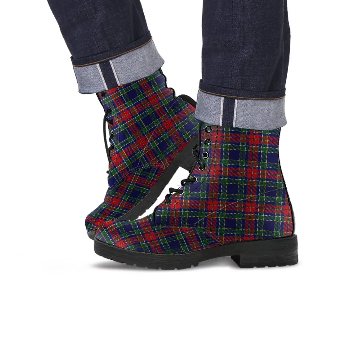 Allison Red Tartan Leather Boots