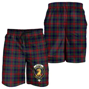 Allison Red Tartan Mens Shorts with Family Crest