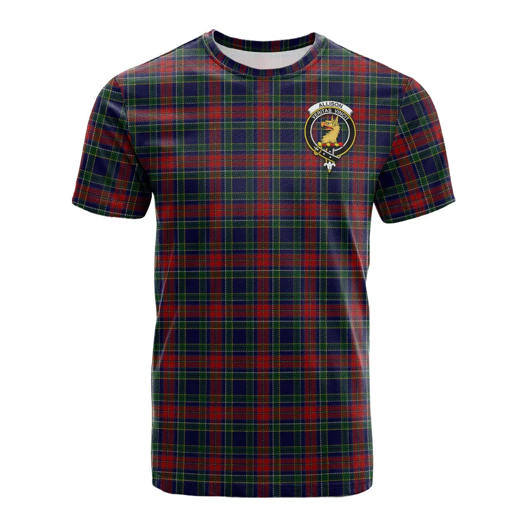 Allison Red Tartan T-Shirt with Family Crest