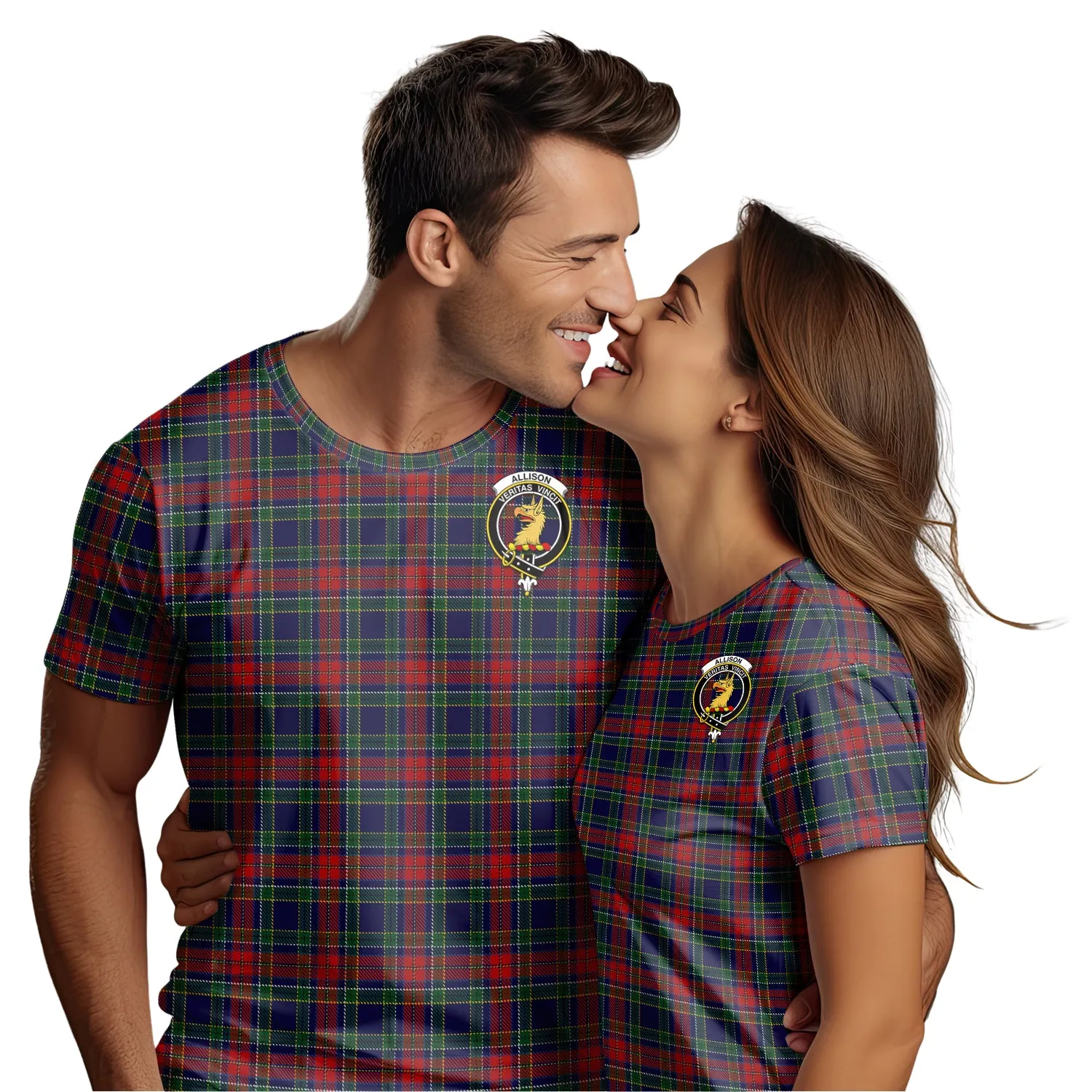 Allison Red Tartan T-Shirt with Family Crest