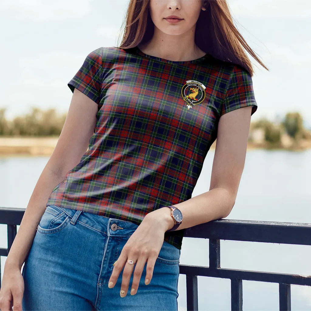 Allison Red Tartan T-Shirt with Family Crest