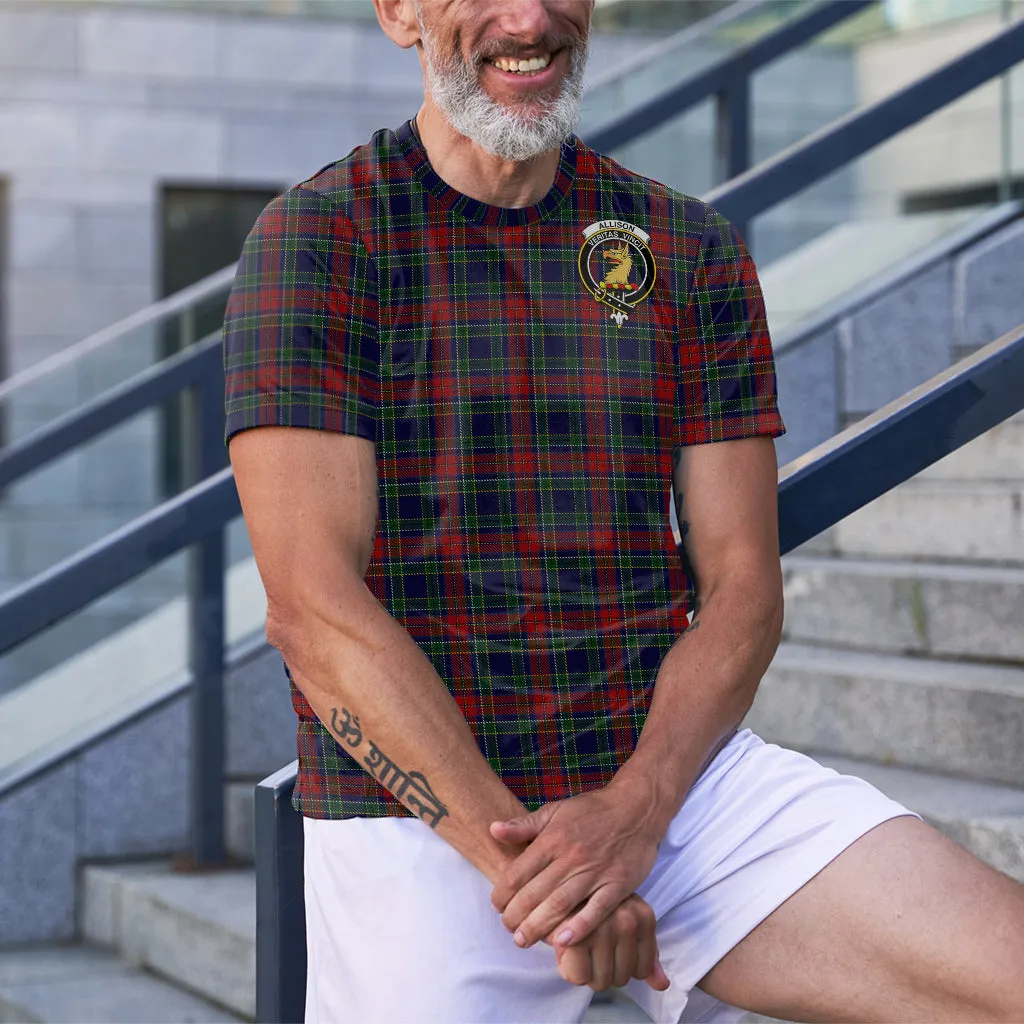 Allison Red Tartan T-Shirt with Family Crest