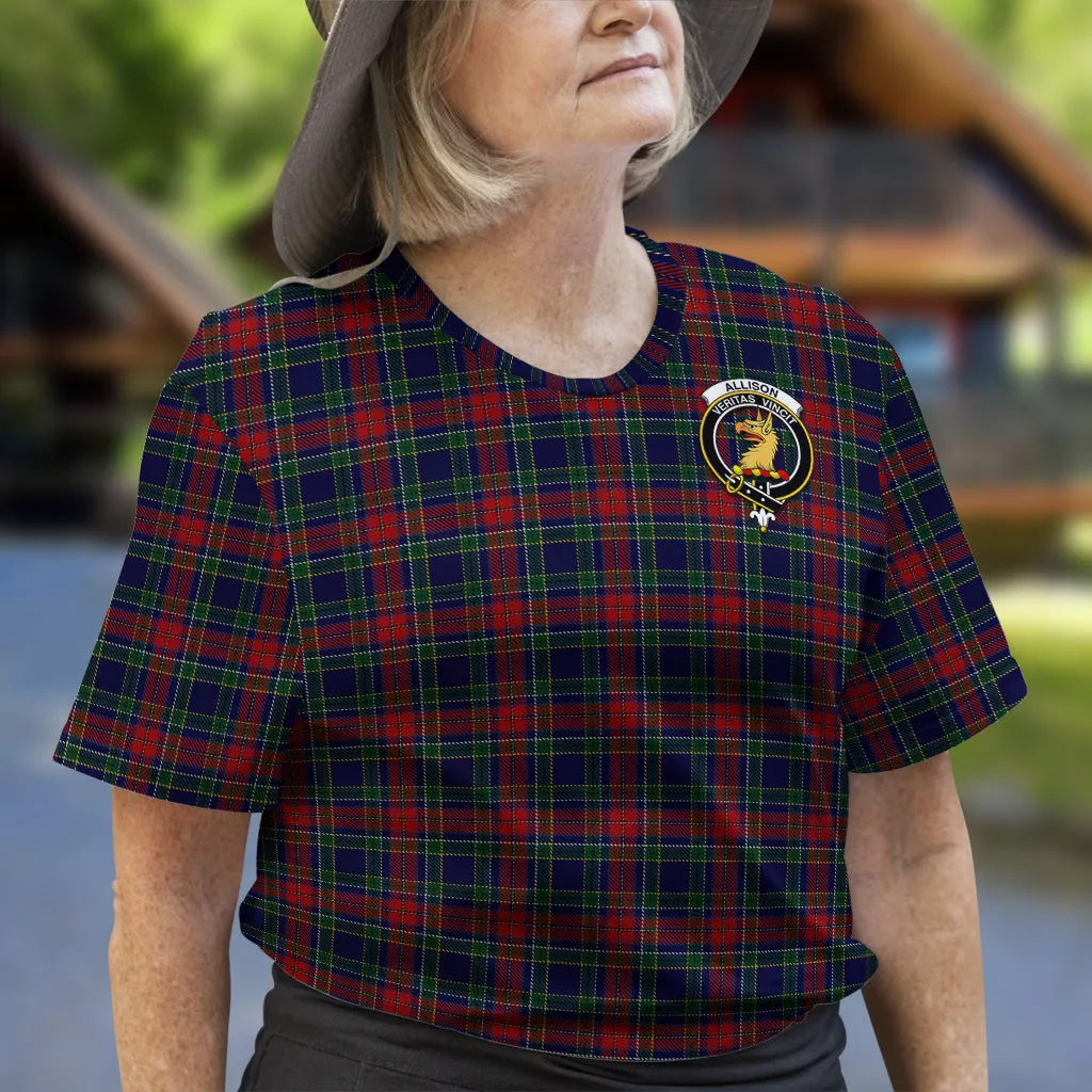 Allison Red Tartan T-Shirt with Family Crest