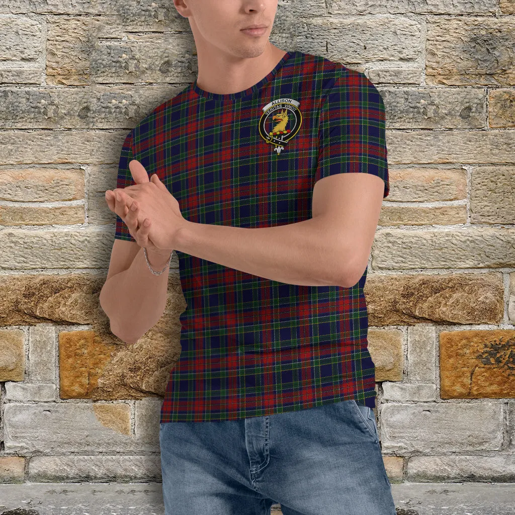 Allison Red Tartan T-Shirt with Family Crest