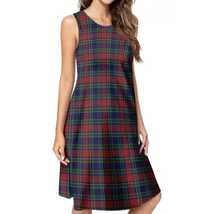 Allison Red Tartan Womens Casual Dresses