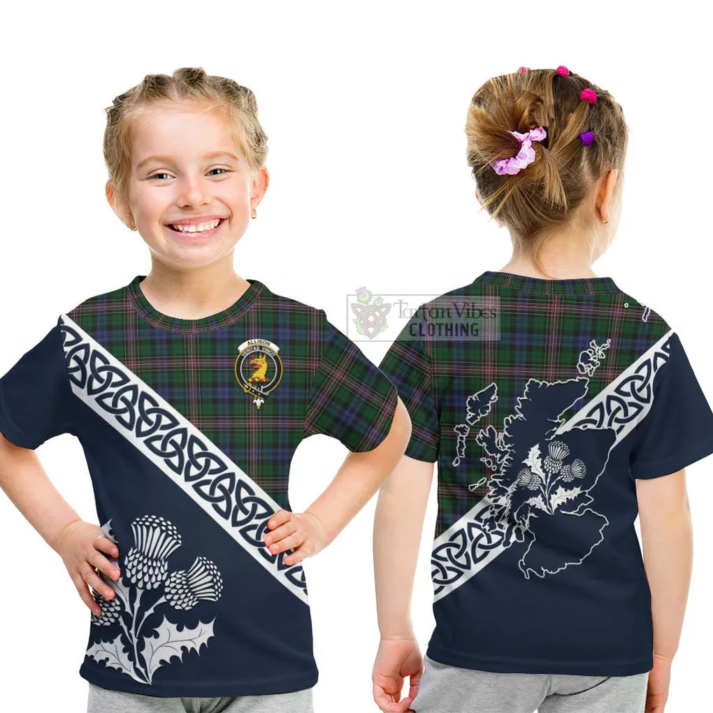 Allison Tartan Kid T-Shirt Featuring Thistle and Scotland Map