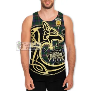 Allison Tartan Men's Tank Top with Family Crest Celtic Wolf Style